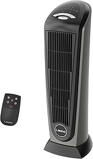 Lasko Compact Tower Heater, 1500W, Grey/Black