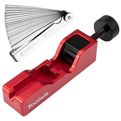 Toolwiz Spark Plug Gap Tool with 32-Blade Steel Feeler Gauge