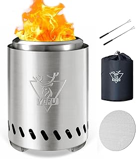 YEFU Tabletop Fire Pit, Low Smoke Camping Stove with Travel Bag