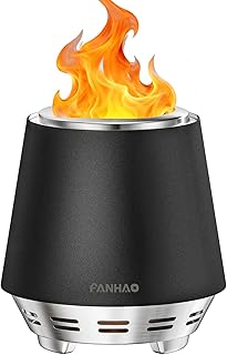 FANHAO Smokeless Tabletop Fire Pit with Stand, Portable Bonfire