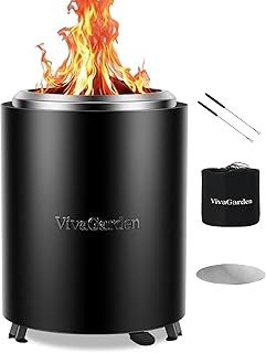 VivaGarden Smokeless Table Top Fire Pit with Carry Bag