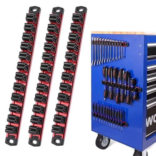Magnetic Aluminum Tool Organizer Rail with 36 Slots