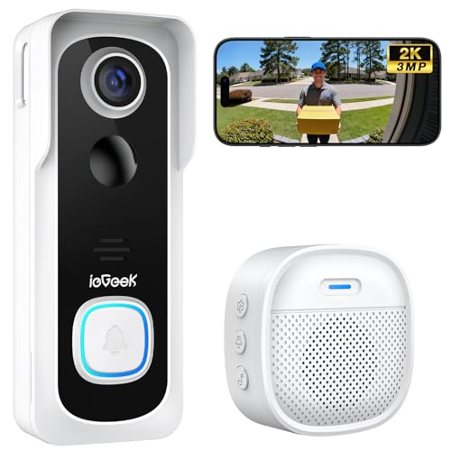 ieGeek Wireless 2K Video Doorbell with Motion Detection and Two-Way Audio