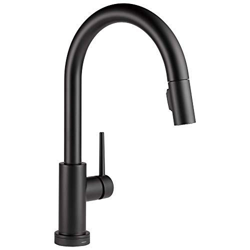 Delta Trinsic Matte Black Touchless Kitchen Faucet with Voice Control and Pull-Down Sprayer