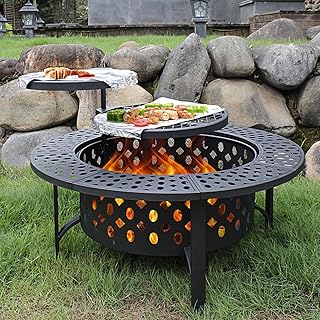 36 Inch Fire Pit with Grills and Cover