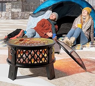 26 Inch Steel Fire Pit with Grill