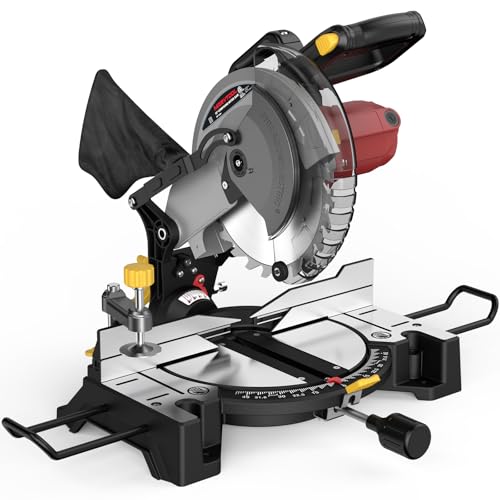 Marvtool 10-Inch Compound Miter Saw with 15 Amp Motor and 36T Blade