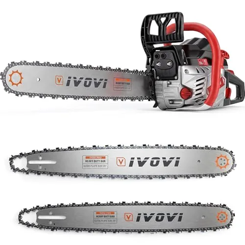 IVOVI 63CC Dual-Bar Gas Chainsaw 20-Inch and 18-Inch