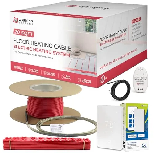 Warming Systems 20 Sqft Floor Heating Cable Kit 120V
