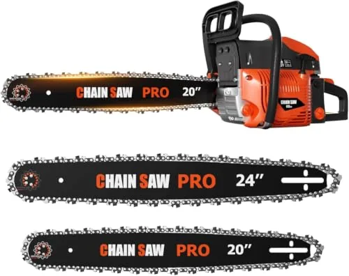 Baococo 62CC Chainsaw Dual Bar 18in and 22in