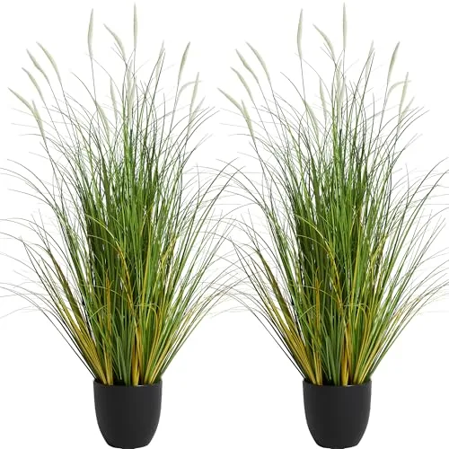 KOL 3ft Artificial Cattail Reed Grass 2-Pack