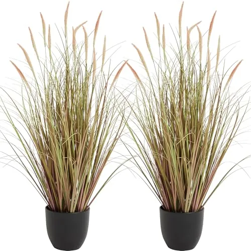 KOL 3ft Artificial Cattail Reed Grass 2-Pack