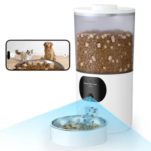 Minikey 6.5L Auto Cat Feeder with 2K Camera