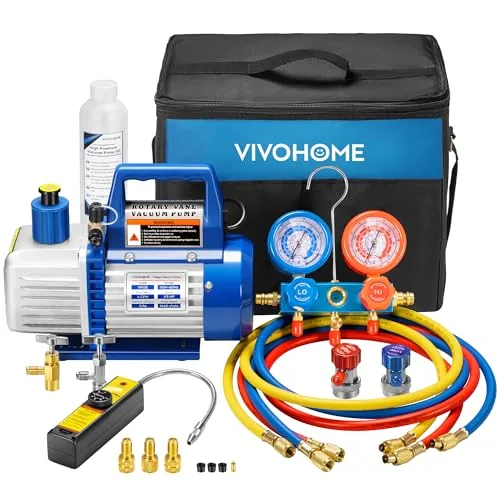 VIVOHOME 4CFM Single-Stage Vacuum Pump and R134a Gauge Kit