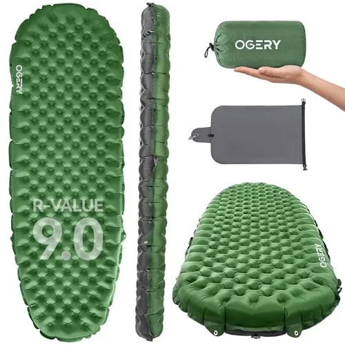 OGERY Sleeping Pad R-Value 9.0 Winter Insulated