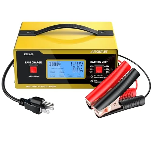 AUTOUTLET Smart Battery Charger 6-24V 0-14A Lead-Acid