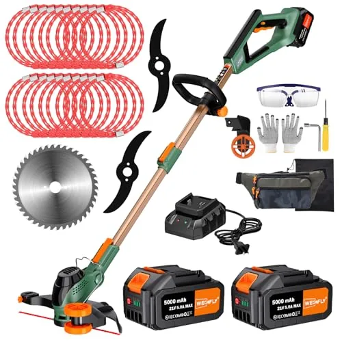WeGofly 12-Inch Cordless Trimmer with Dual 5Ah Batteries