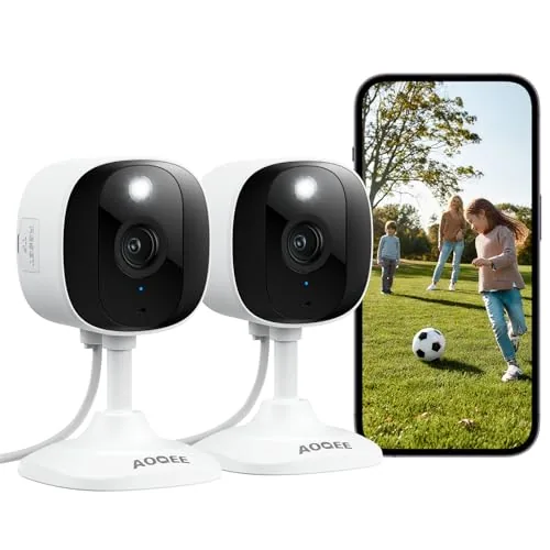 AOQEE C1 2Pack 2K Indoor/Outdoor Security Cameras