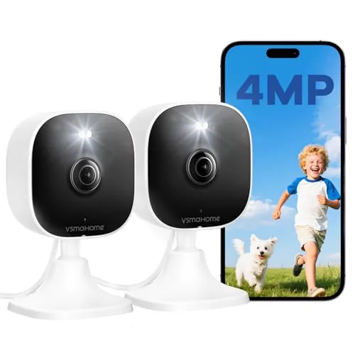 VSMAHOME 2.5K Indoor/Outdoor Security Camera 2-Pack