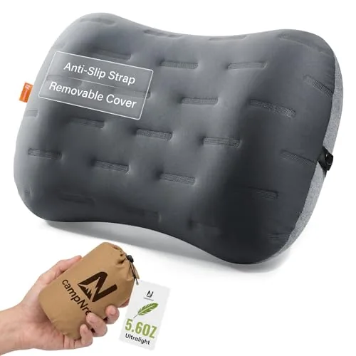 CAMPNREST Inflatable Camping Pillow with Washable Cover