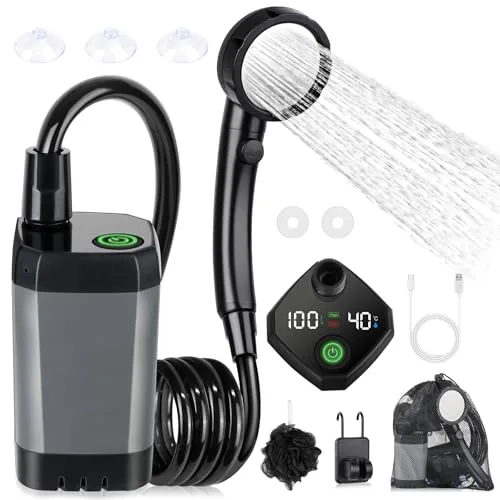 Spopal Portable Camp Shower 6000mAh USB-C Rechargeable
