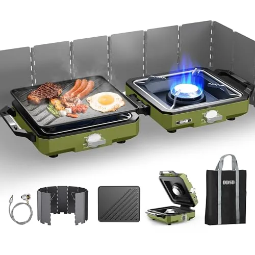 ODSD 2-Burner Propane Camp Stove with Windshield