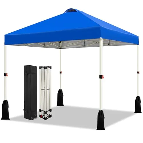WEIZE 10x10 Pop-Up Canopy 1-Button Setup Blue