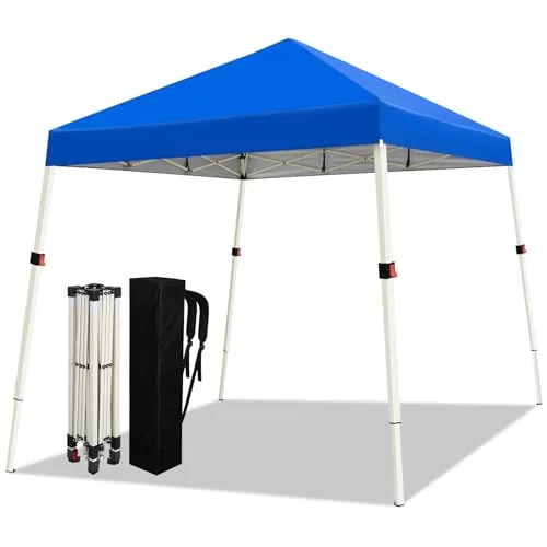 WEIZE 10x10 Slant Leg Pop-Up Canopy with 1-Button Setup