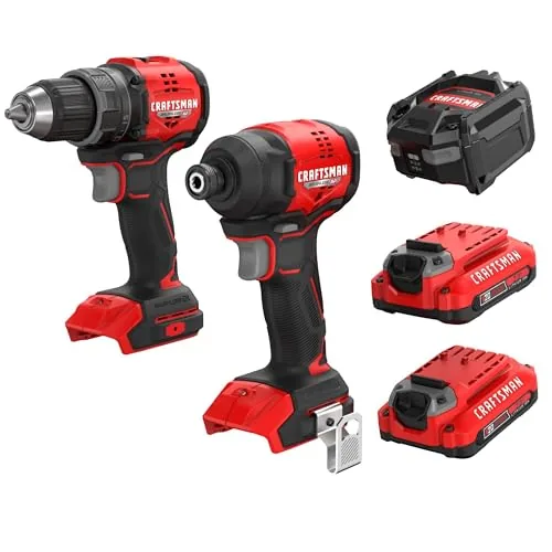 CRAFTSMAN V20 CMCK1411D2 Brushless Drill Impact Combo Kit