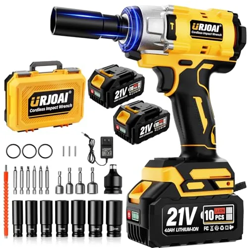 Urjoai Cordless Impact Wrench 800Nm Brushless 1/2in