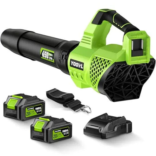 YOOVL Cordless Leaf Blower 650CFM Dual 5.2Ah Battery