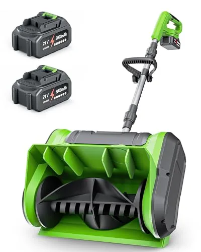 DEGGE Cordless Snow Shovel 21V Dual Battery 12-Inch