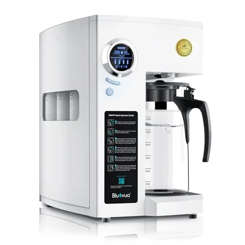 Bluevua RO100ROPOT-UV Countertop RO Filter with Glass Carafe