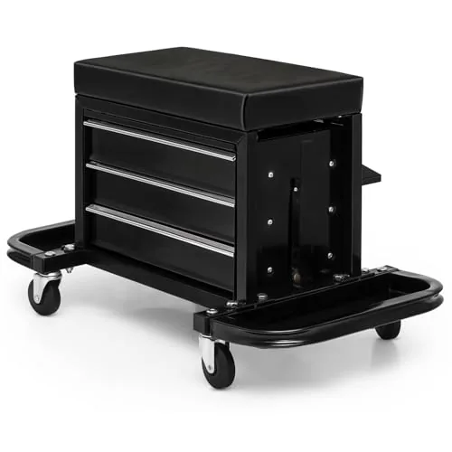 Magshion Rolling Mechanic Stool 3-Drawer 350lb Capacity