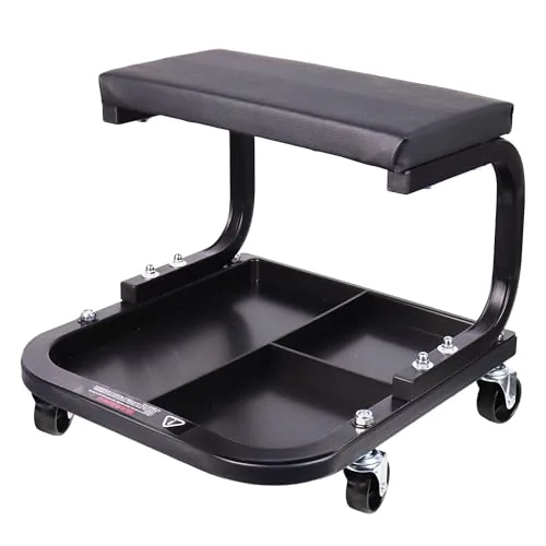 QCUNMAG Rolling Mechanic Stool with Tool Tray Storage