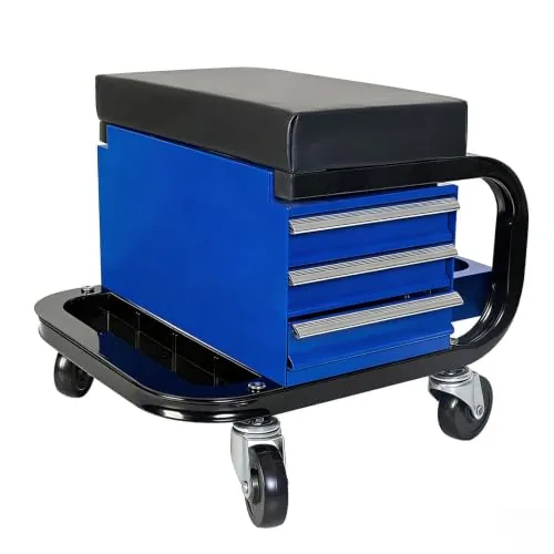 S.Walt Mechanic Stool 3-Drawer Rolling Creeper Seat