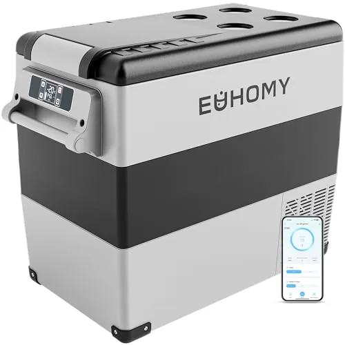 EUHOMY 59QT Dual-Zone 12V Portable Fridge with App Control
