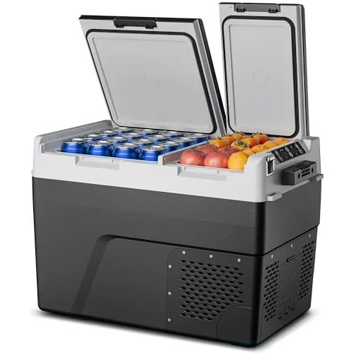 Feelfunn 61QT Dual-Zone 12V Compressor Fridge Freezer