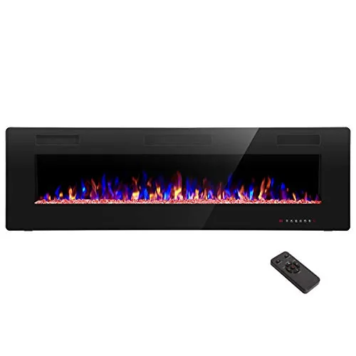 R.W.FLAME 60-Inch Recessed Wall Electric Fireplace 1500W