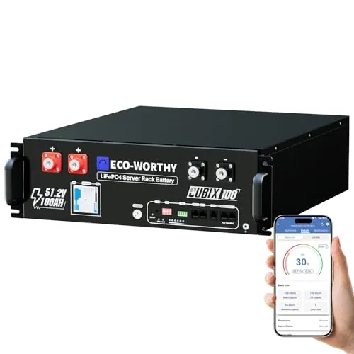 ECO-WORTHY Cubix100 48V 100Ah LiFePO4 Server Rack Battery