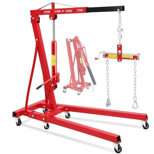 Garvee 2-Ton Folding Engine Hoist with Chain Leveler