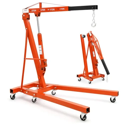 Garvee 2-Ton Folding Engine Hoist with Storage Stand