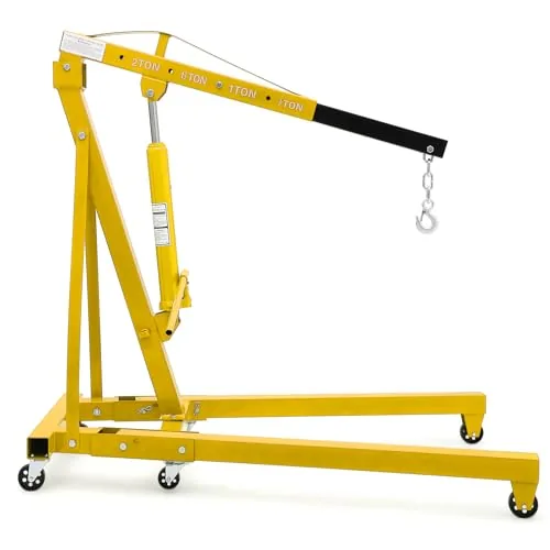 Garvee 2-Ton Hydraulic Engine Hoist Cherry Picker Yellow