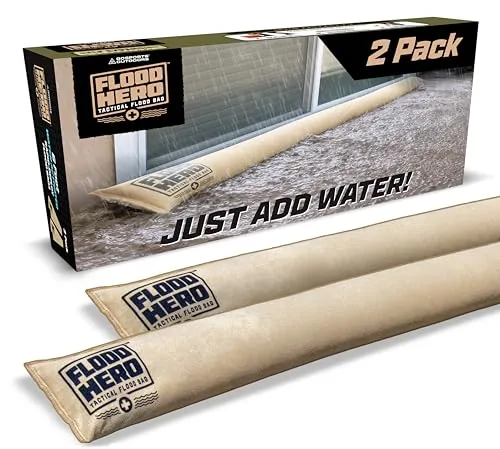 GoSports Flood Hero 6ft Water-Activated Sandbag Barriers 2pk