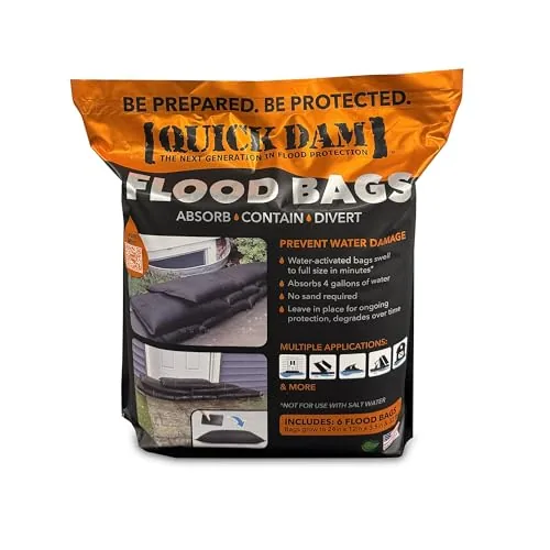 Quick Dam 12x24in Water-Activated Flood Bags 6-Pack