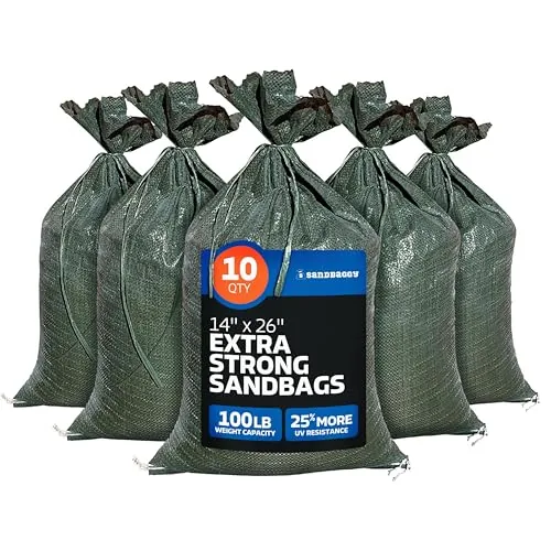 Sandbaggy Heavy Duty Poly Sandbags 14x26in 10-Pack