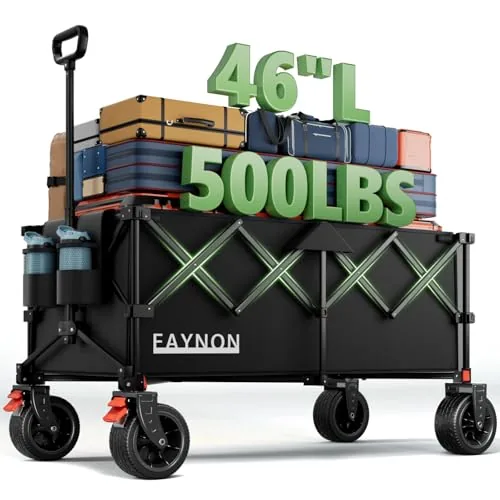EAYNON 46in Collapsible Wagon 500lb 280L Extended Cargo