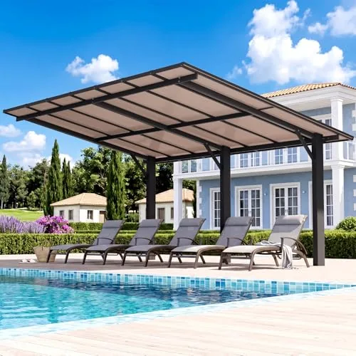 Aoxun 14x10 Freestanding Gazebo with Hard Top Roof