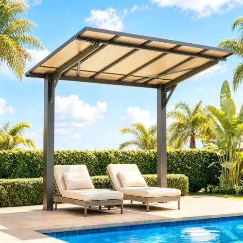KidsJoyful 5x8 Lean-To Pergola Freestanding or Wall-Mount