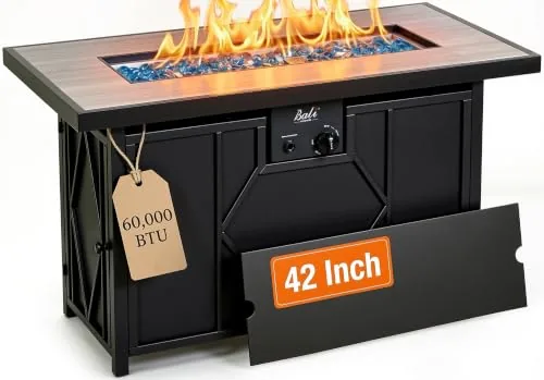 BALI OUTDOORS 42-Inch Rectangular Propane Fire Pit Table